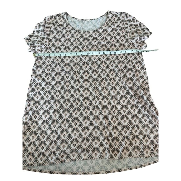 Pure Jill Pink Scoop Neck Elliptical Tee Pima Cotton Geometric Soft Cozy Tunic M - Picture 5 of 7